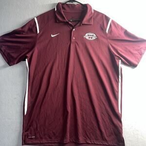 Men Nike Golf Dri-Fit Tour Performance Polo Shirt Short Sleeve Size XL Maroon